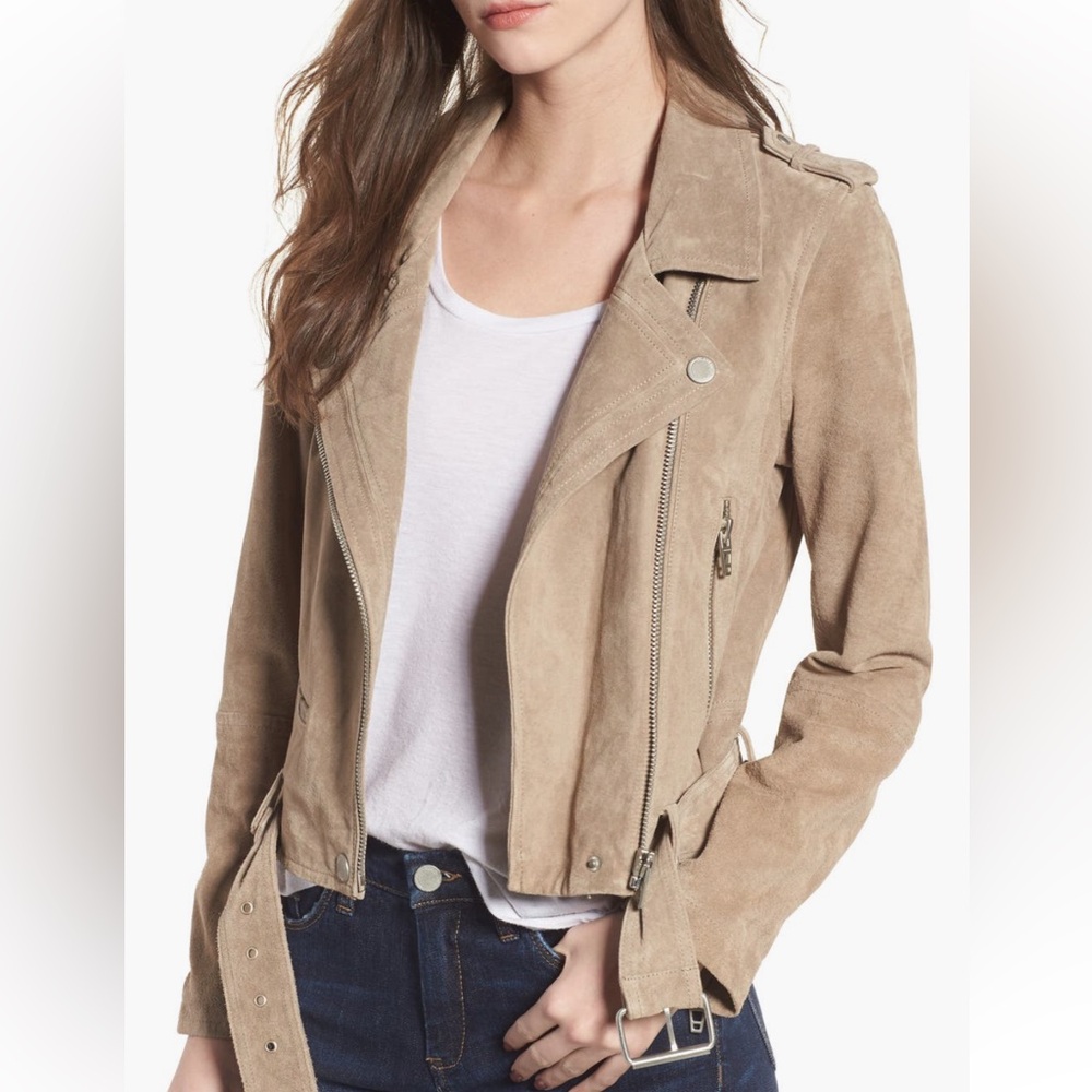 NWT Blank NYC Suede Moto Jacket in Sand (no belt)